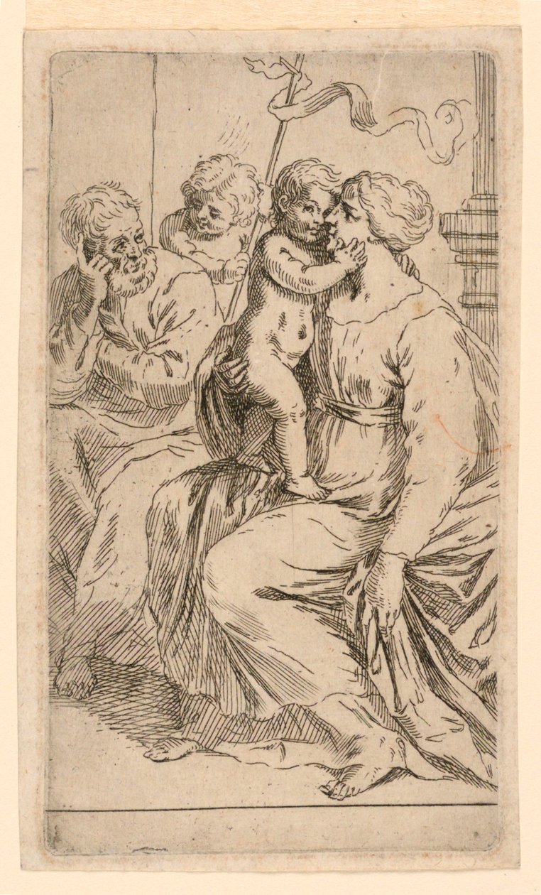 Święta Rodzina ze św. Janem autorstwa after Simone Cantarini