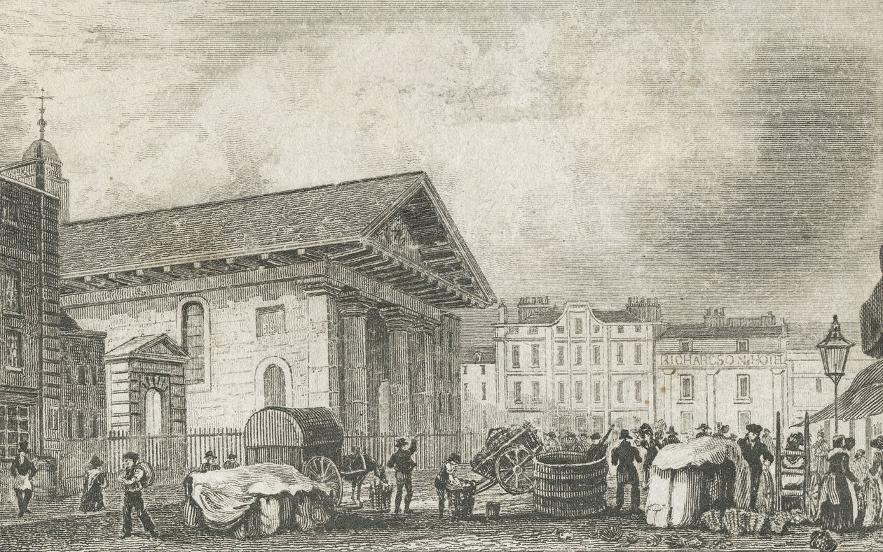 St Pauls Covent Garden, ok. 1810 r. autorstwa Thomas Hosmer after Shepherd