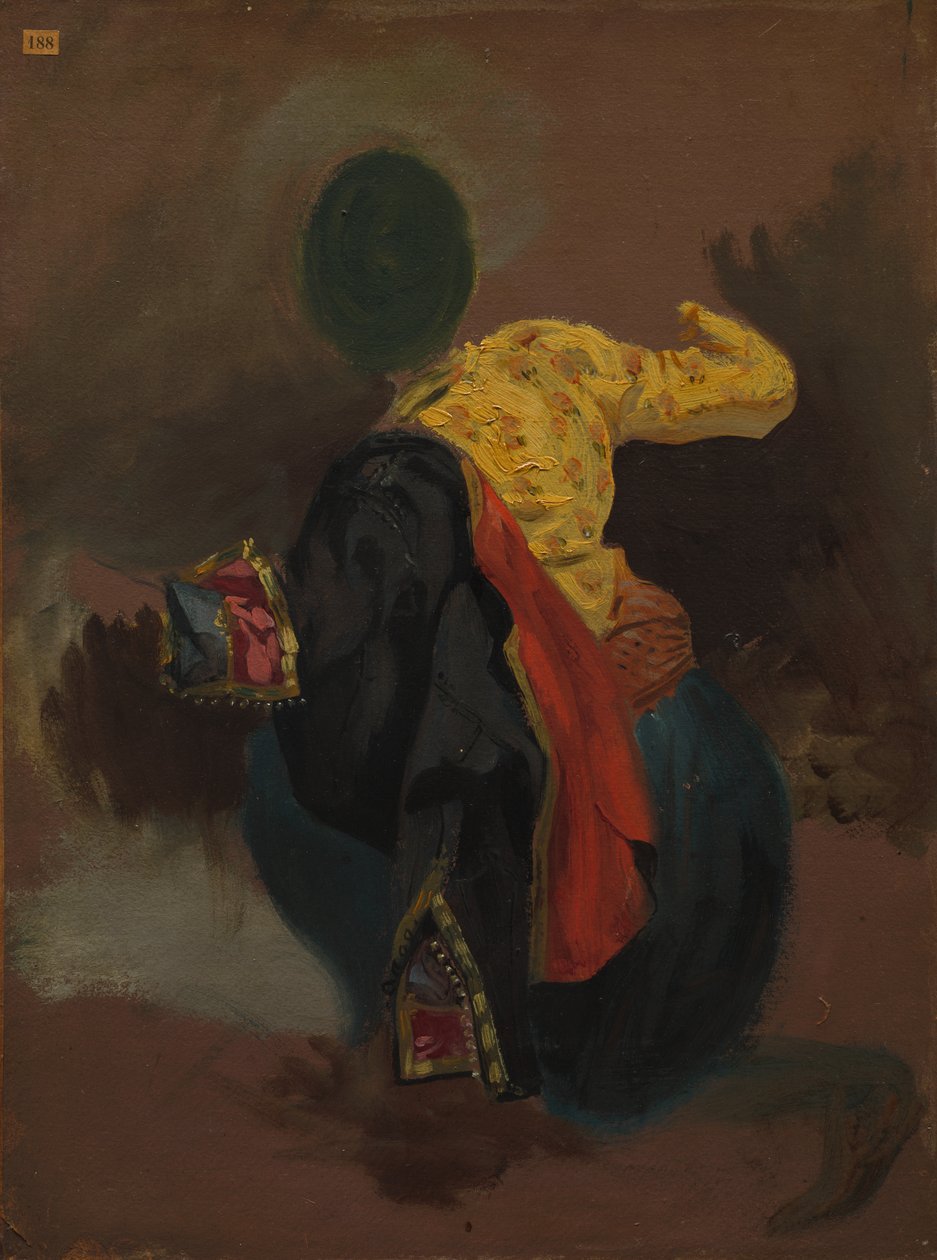 Postać w tureckim stroju autorstwa attributed to Eugène Delacroix