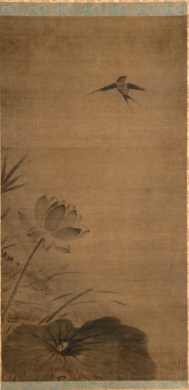 Jaskółka i Lotos autorstwa attributed to Fachang Muqi