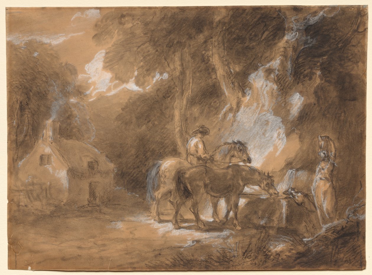 Postój na wiosnę autorstwa attributed to Thomas Barker