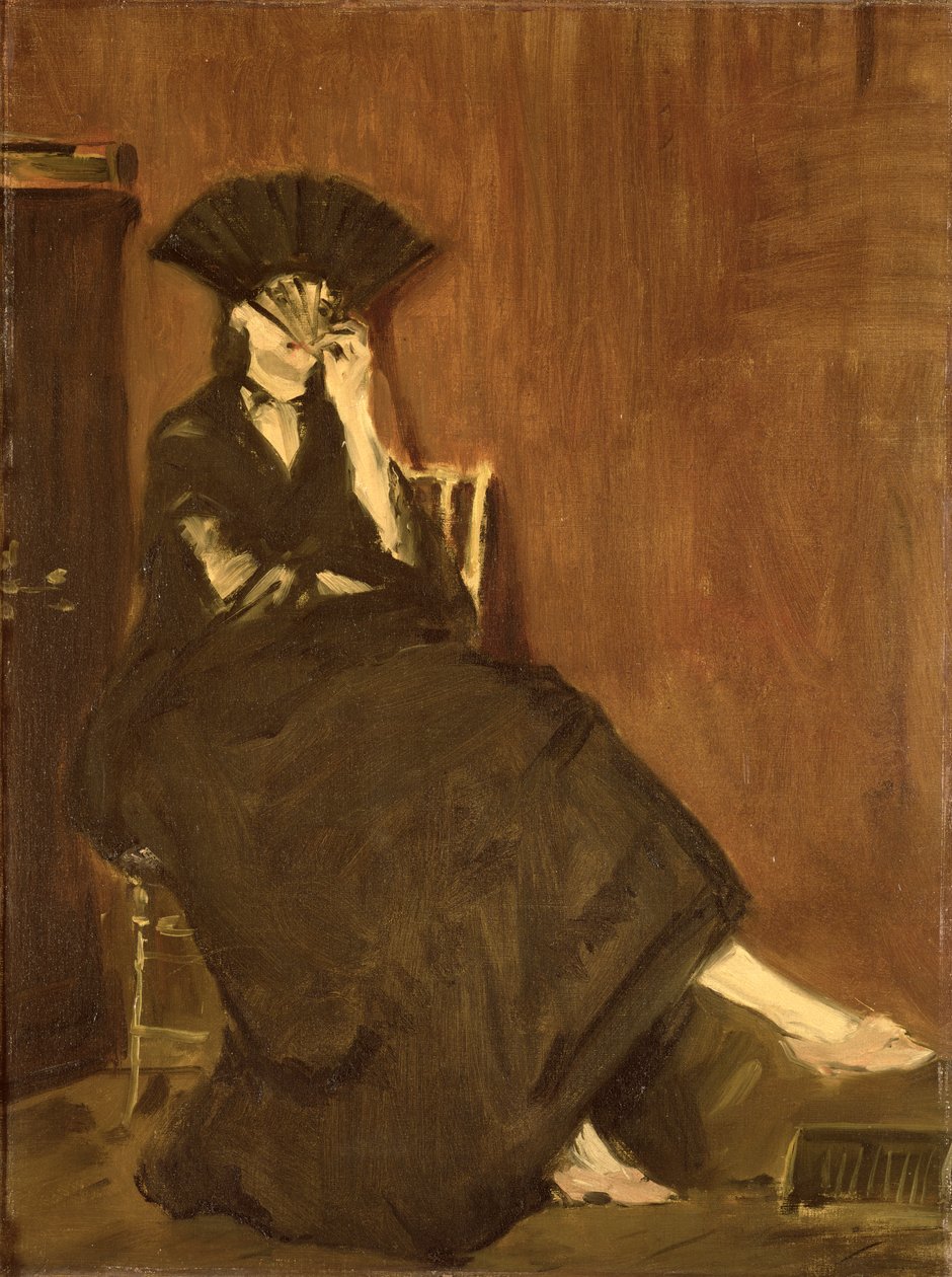 Berthe Morisot (1841-95) z wachlarzem, 1872 autorstwa Édouard Manet