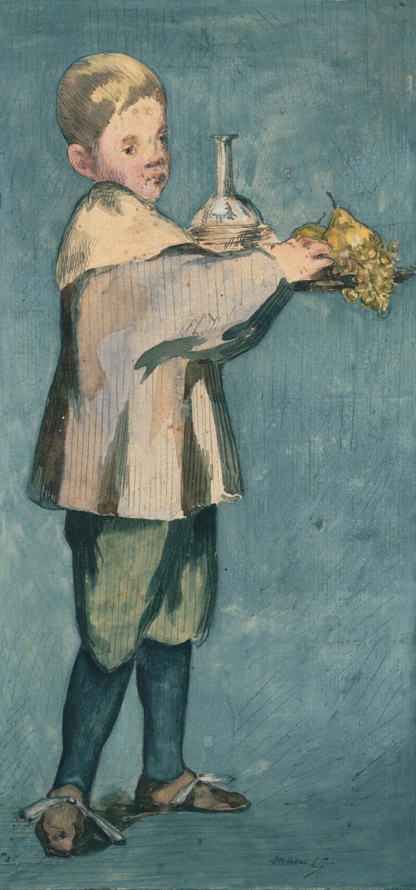 Chłopiec niosący tacę autorstwa Édouard Manet