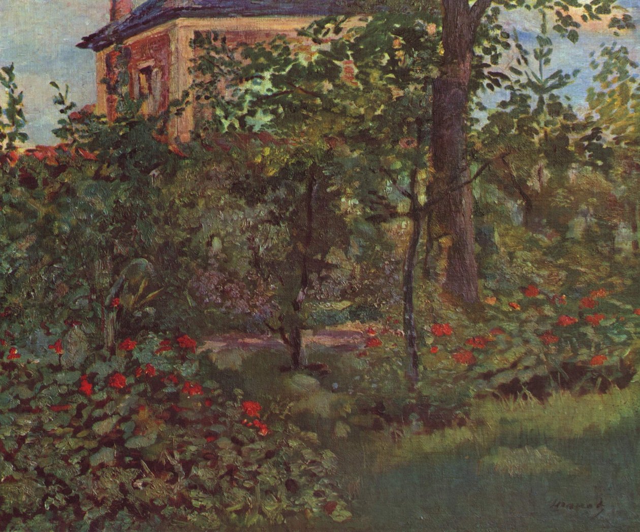 Zakątek w ogrodzie Bellevue autorstwa Édouard Manet