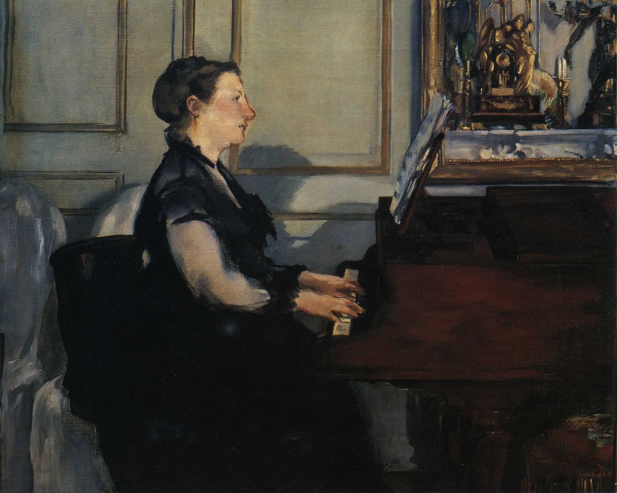 Madame Manet lub fortepian autorstwa Édouard Manet
