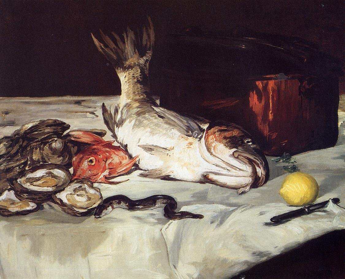 Martwa natura z rybą autorstwa Édouard Manet