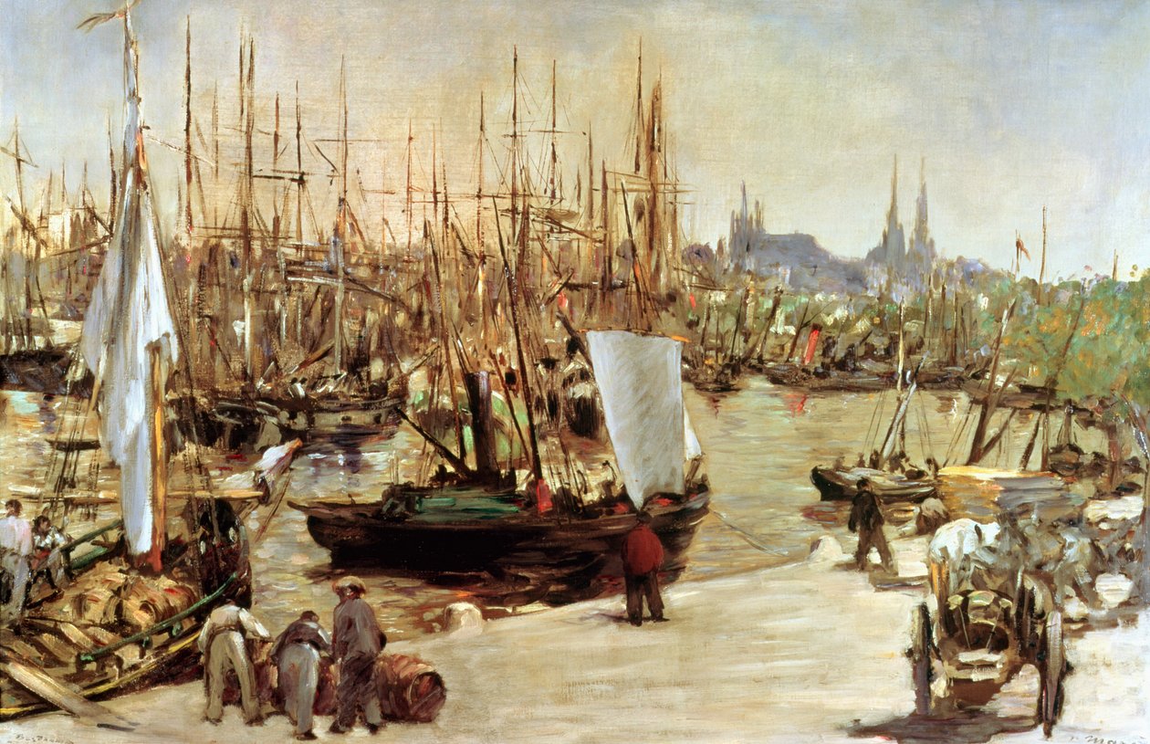 Port w Bordeaux, 1871 r. autorstwa Édouard Manet