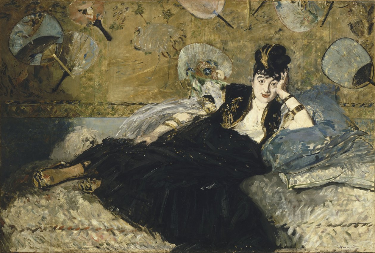 Kobieta z fanami autorstwa Édouard Manet