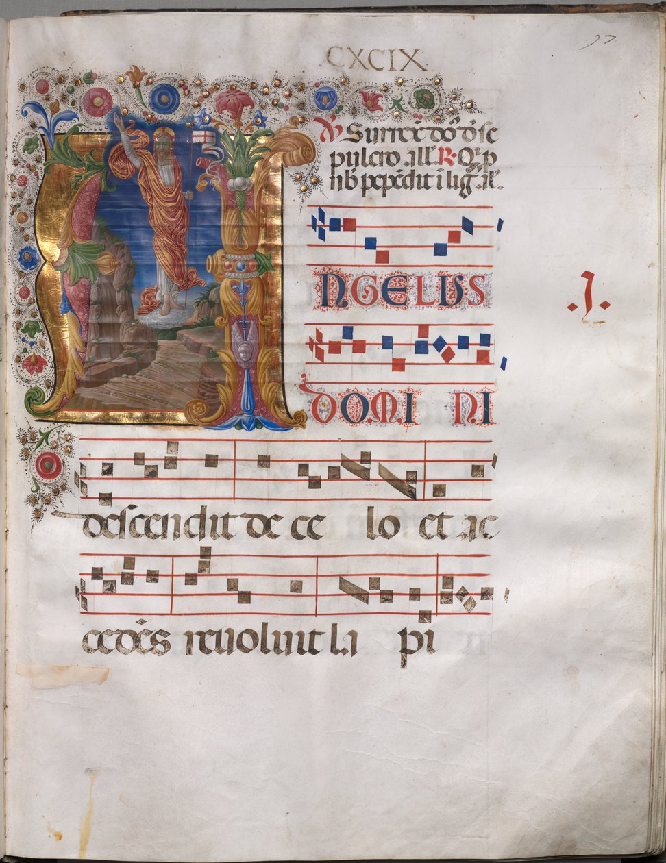 Antyfonarz: Inicjał A, Zmartwychwstanie autorstwa follower of Girolamo da Cremona