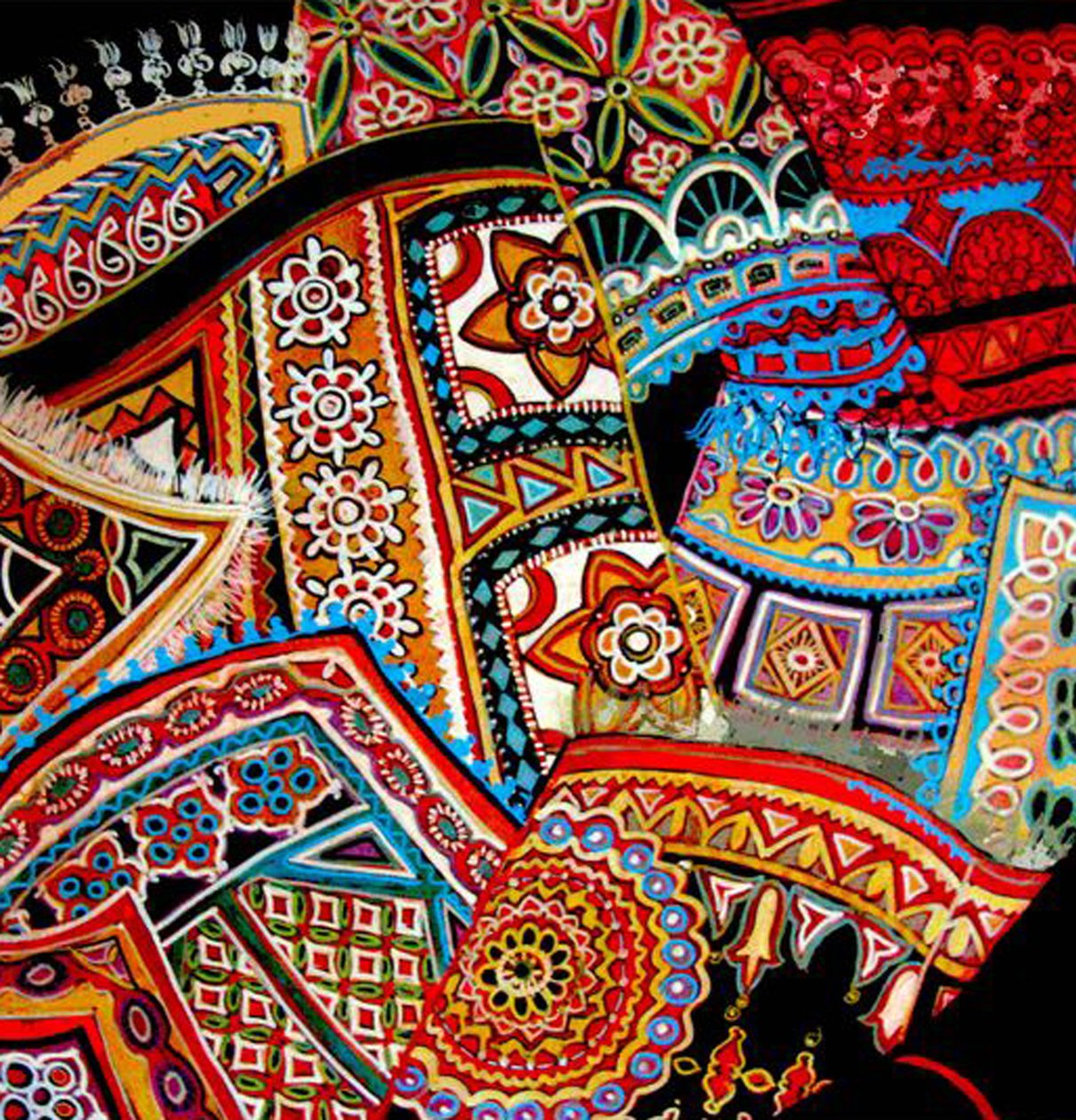 Oriental Fans, 2016 (mieszane) autorstwa linda arthurs