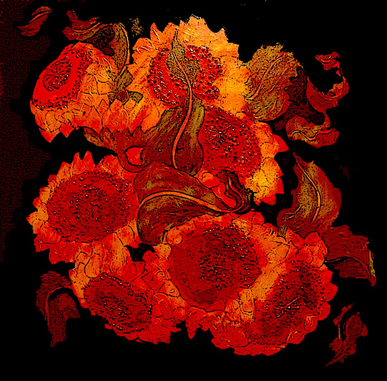 Słoneczniki, 2014 (mixed media) autorstwa linda arthurs