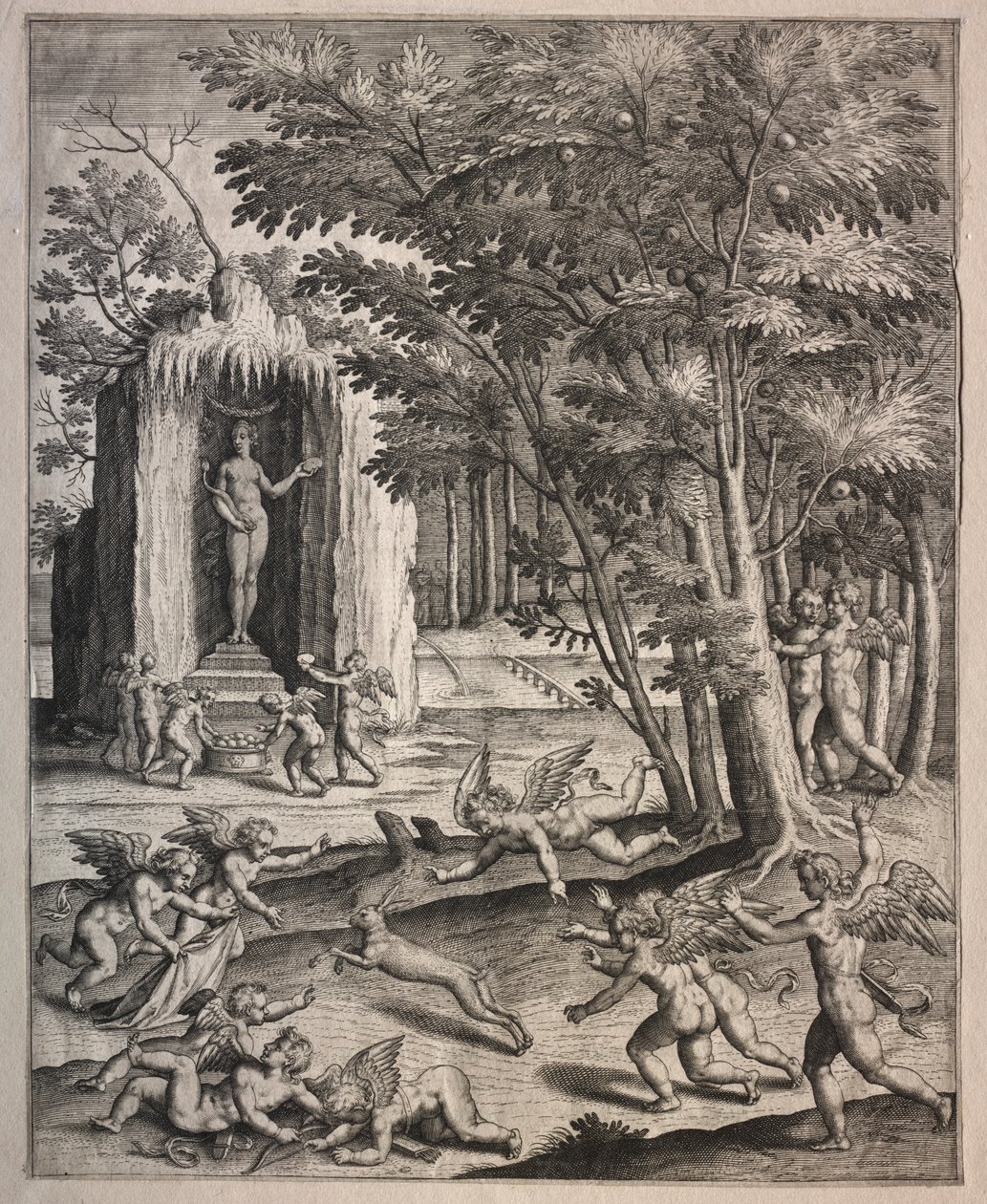 Amorki w Play autorstwa possibly by Hieronymus Wierix