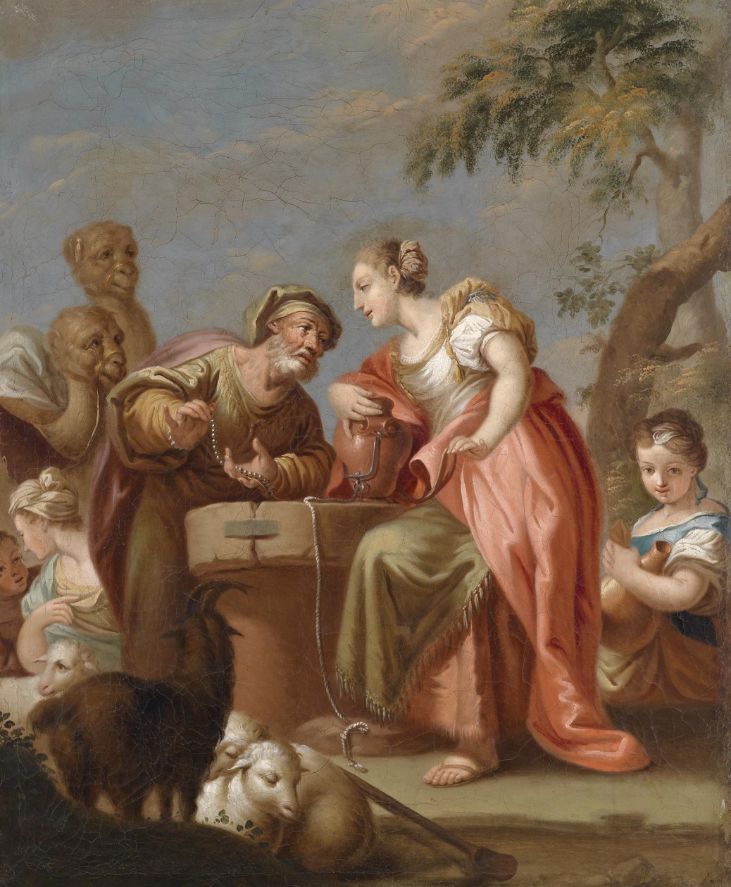 Rebeka i Eliezer przy studni autorstwa Franz Sebald Unterberger