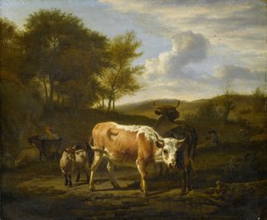 Krajobraz górski z krowami, 1663