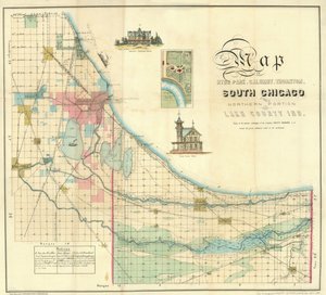 Mapa południowego Chicago, 1871