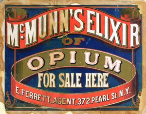 Plakat reklamujący McMunns Elixir of Opium
