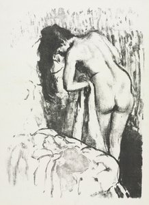 Naga kobieta stojąca, susząca się, 1891-1892.