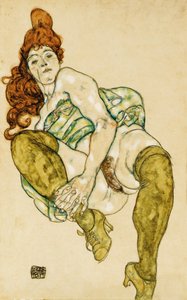 Akt kobiecy trzymający prawą nogę, 1917
