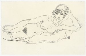 Leżąca nago; Akt leżący, 1914