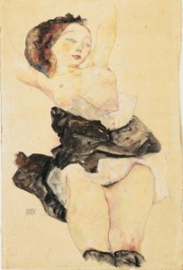 Młoda dziewczyna leżąca, półnaga, 1912