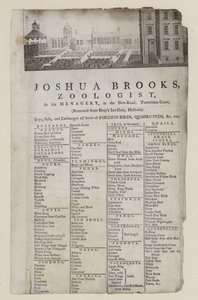 Zoolog, Joshua Brooks, karta handlowa