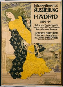 Plakat reklamujący „Międzynarodowa wystawa w Madrycie”, 1893