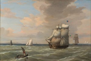 Statki opuszczające port w Bostonie, 1847