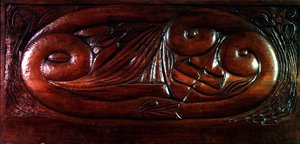 Istnienie, drewniany panel łóżka, ok.1894 (drewno)
