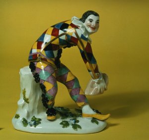 Figura miśnieńska Arlekina, ok. 1750 (porcelana)