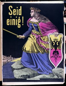 Zjednoczcie się!, niemiecki plakat patriotyczny, ok. 1870 r.