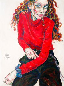 Portret kobiety, płomień