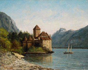 Zamek Chillon, wieczór, ok. 1872