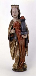 Św. Barbara z Kassa, 1450-60 (drewno malowane)