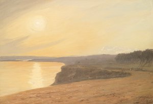 Zachód słońca, niedaleko Bournemouth, 1899 (olej na karcie)