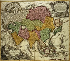 Mapa Azji, Norymberga, ok. 1730 r.