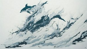 malowanie tuszem: Delfin_01