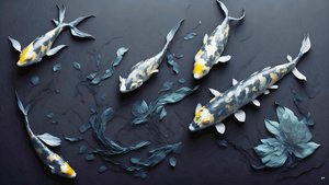 malowanie tuszem: Koi-Karpfish_yellow_01