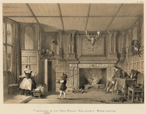 Kominek w Gate-House, Kenilworth, Warwickshire