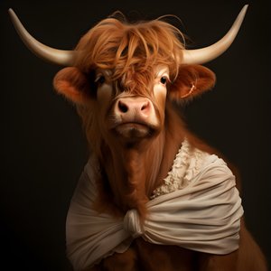 Highland Cow jako Marilyn Monroe 2