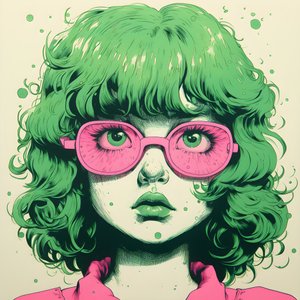 Risografia delikatnej dziewczynki 3