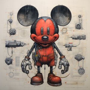Rysunki techniczne Cyberpunk Mickey Mouse 2