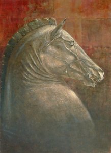 Głowa konia, 1990 (akryl na papierze)