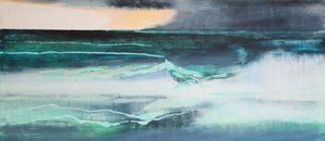 Seascape (olej i szelak na zaprawie)