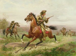 Buffalo Bill walczący z Indianami