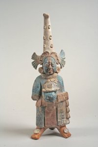 Figura kostiumowa z Meksyku, VII-VIII w. (ceramika, pigment)