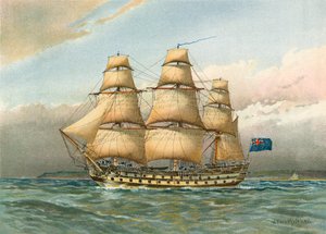Okręt bojowy około 1760