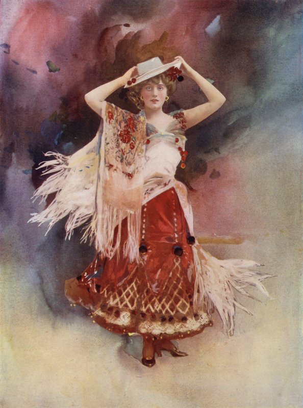 Miss Evie Greene w Kitty Grey (kolorowe zdjęcie) autorstwa English Photographer