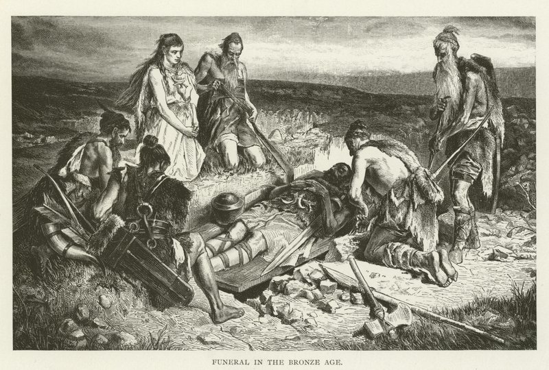 Pogrzeb w epoce brązu (grafika) autorstwa (after) American School