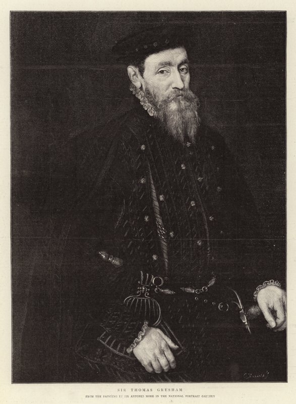 Sir Thomas Gresham (grafika) autorstwa (after) English School