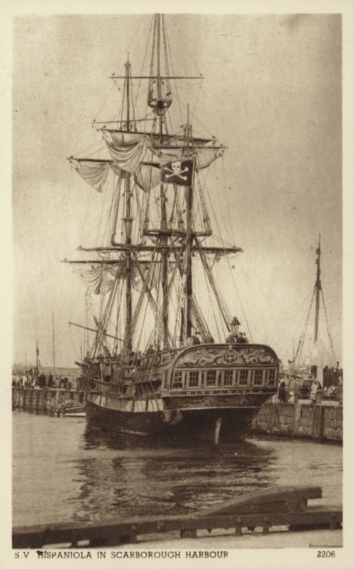 Hispaniola, port w Scarborough (zdjęcie czarno-białe) autorstwa (after) English photographer